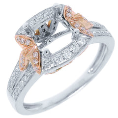 0.42ct 14k Two-tone Rose Gold Diamond Semi-mount Ring