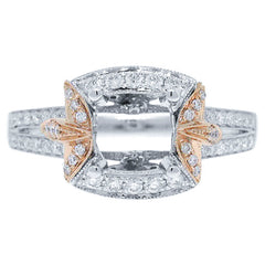 0.42ct 14k Two-tone Rose Gold Diamond Semi-mount Ring