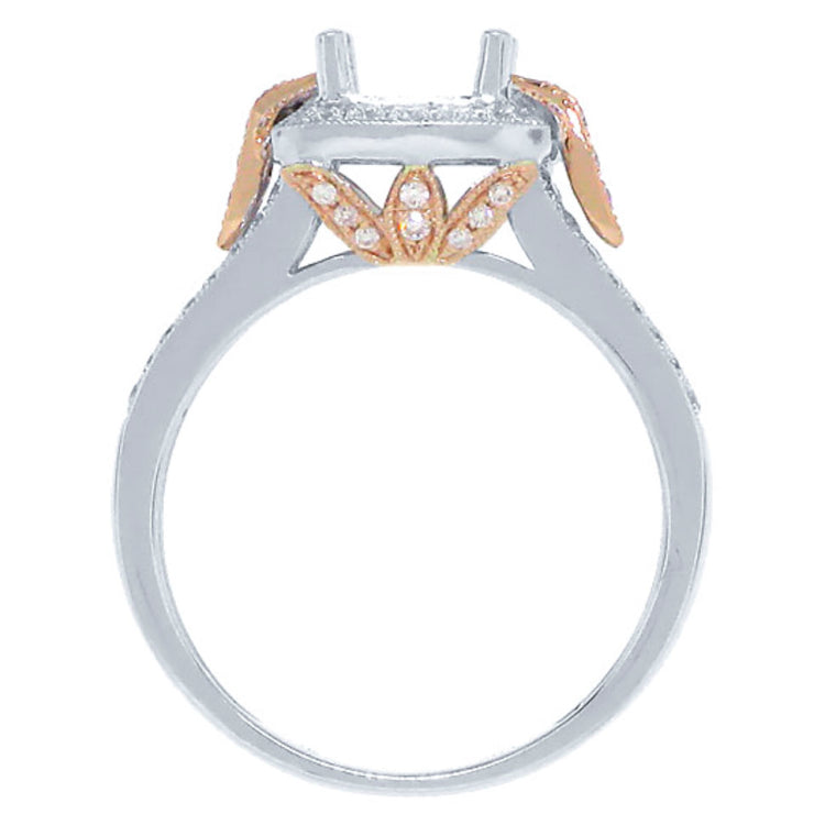 0.42ct 14k Two-tone Rose Gold Diamond Semi-mount Ring