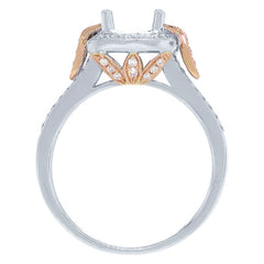0.42ct 14k Two-tone Rose Gold Diamond Semi-mount Ring
