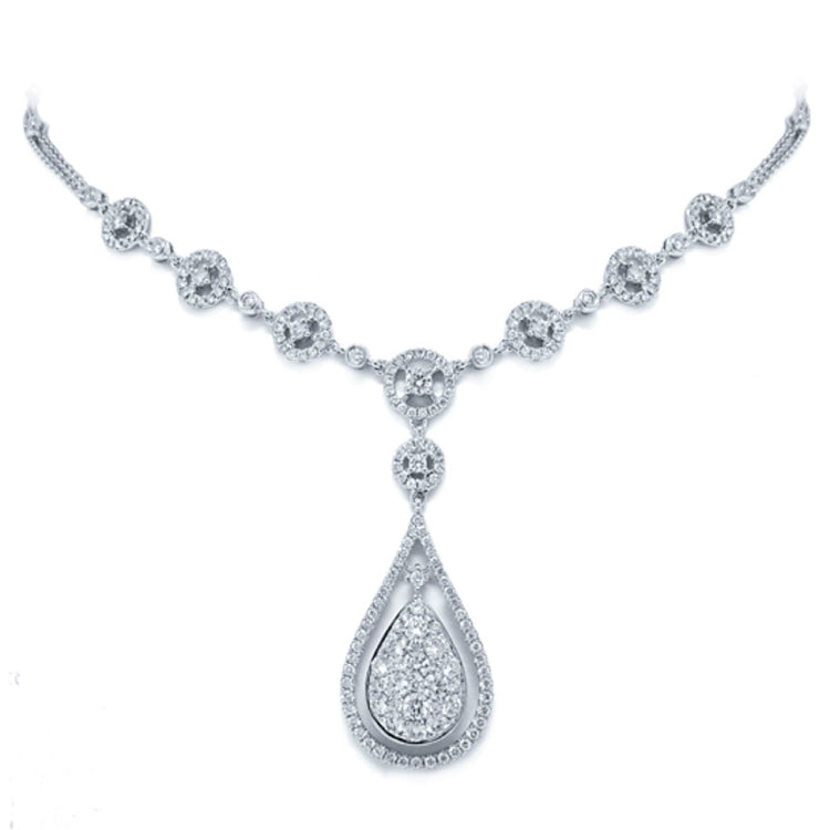 2.92ct 14k White Gold Diamond Necklace