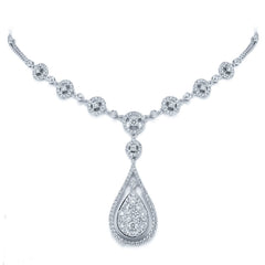 2.92ct 14k White Gold Diamond Necklace