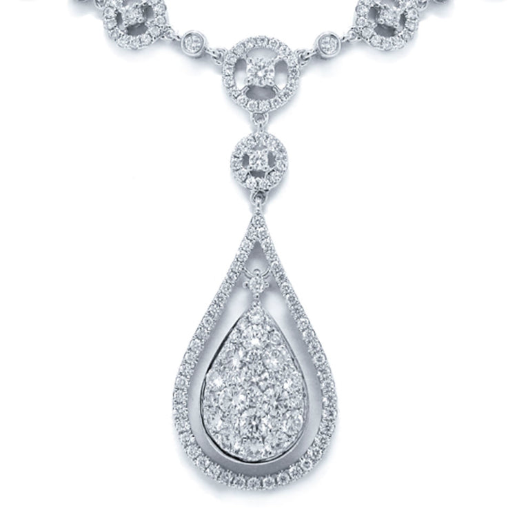 2.92ct 14k White Gold Diamond Necklace
