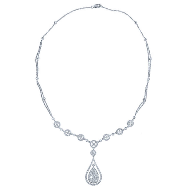 2.92ct 14k White Gold Diamond Necklace