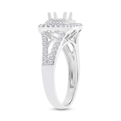 0.57ct 14k White Gold Diamond Semi-mount Ring for 4.5x4.5mm Center