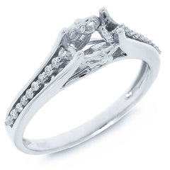 0.09ct 14k White Gold Diamond Semi-mount Ring