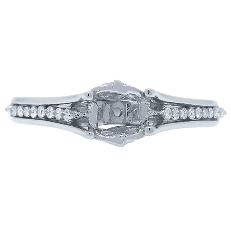 0.09ct 14k White Gold Diamond Semi-mount Ring