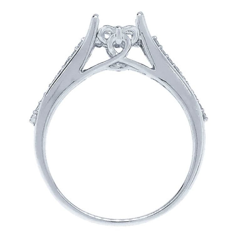 0.09ct 14k White Gold Diamond Semi-mount Ring