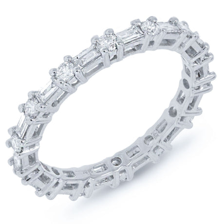 0.90ct 18k White Gold Diamond Eternity Band Size 6.5