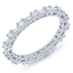 0.90ct 18k White Gold Diamond Eternity Band Size 6.5
