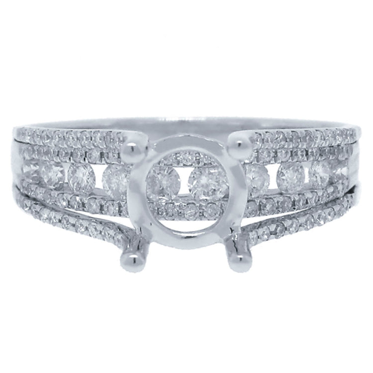 0.60ct 18k White Gold Diamond Semi-mount Ring