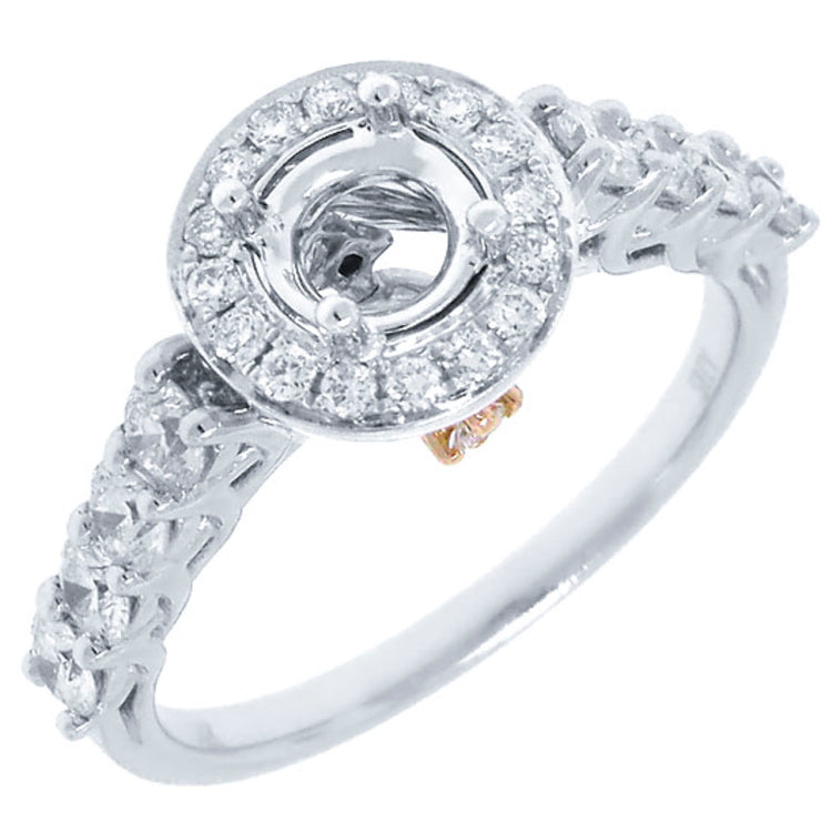 0.86ct 14k Two-tone Rose Gold Diamond Semi-mount Ring