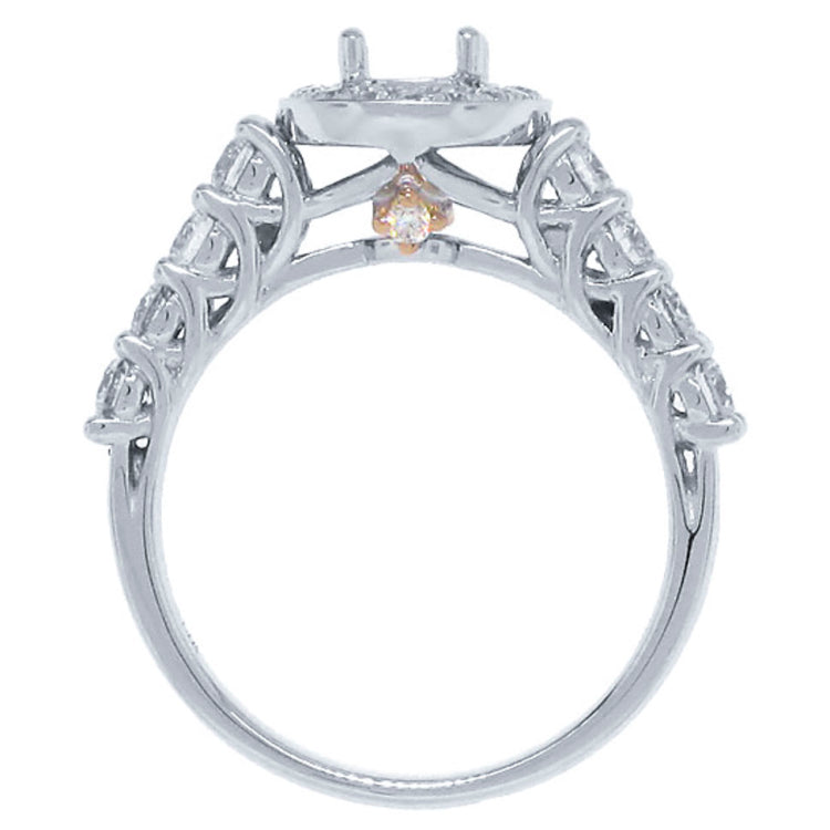 0.86ct 14k Two-tone Rose Gold Diamond Semi-mount Ring