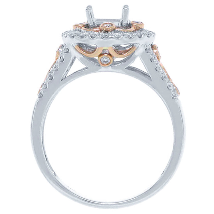 0.52ct 14k Two-tone Rose Gold Diamond Semi-mount Ring