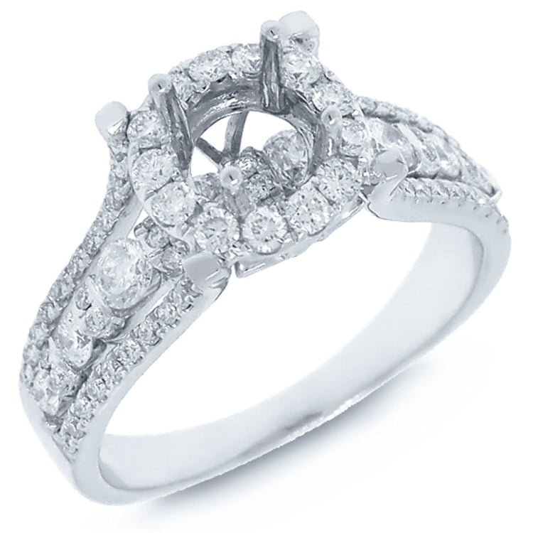1.02ct 14k White Gold Diamond Semi-mount Ring