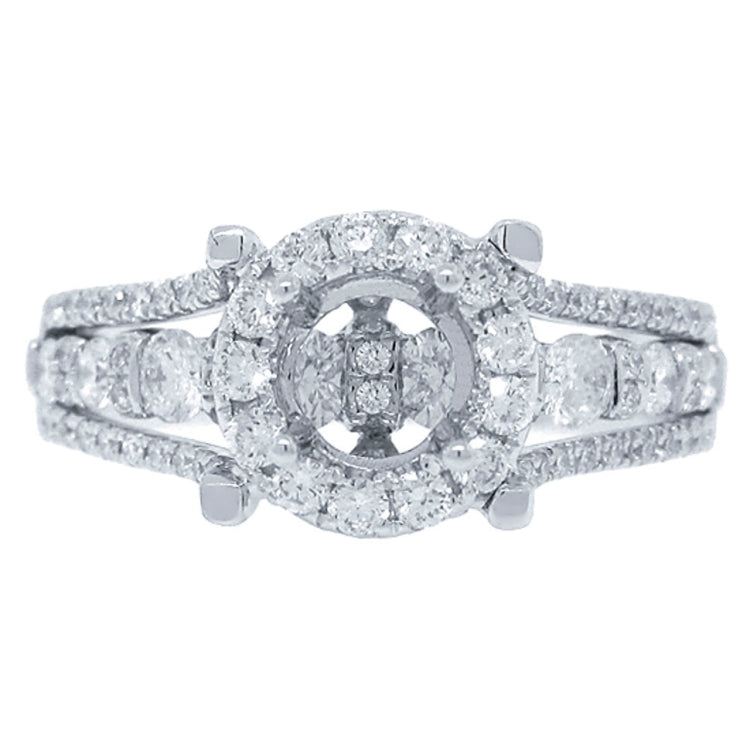 1.02ct 14k White Gold Diamond Semi-mount Ring