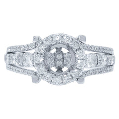 1.02ct 14k White Gold Diamond Semi-mount Ring