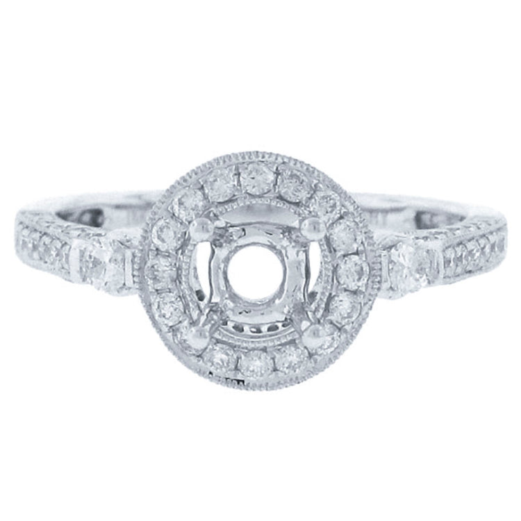 0.80ct 18k White Gold Diamond Semi-mount Ring