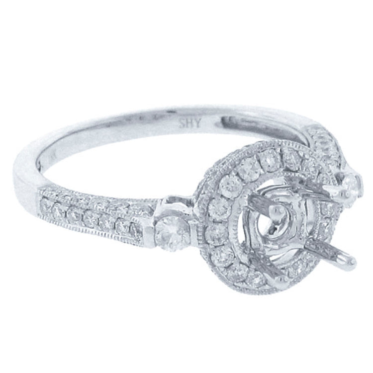 0.80ct 18k White Gold Diamond Semi-mount Ring