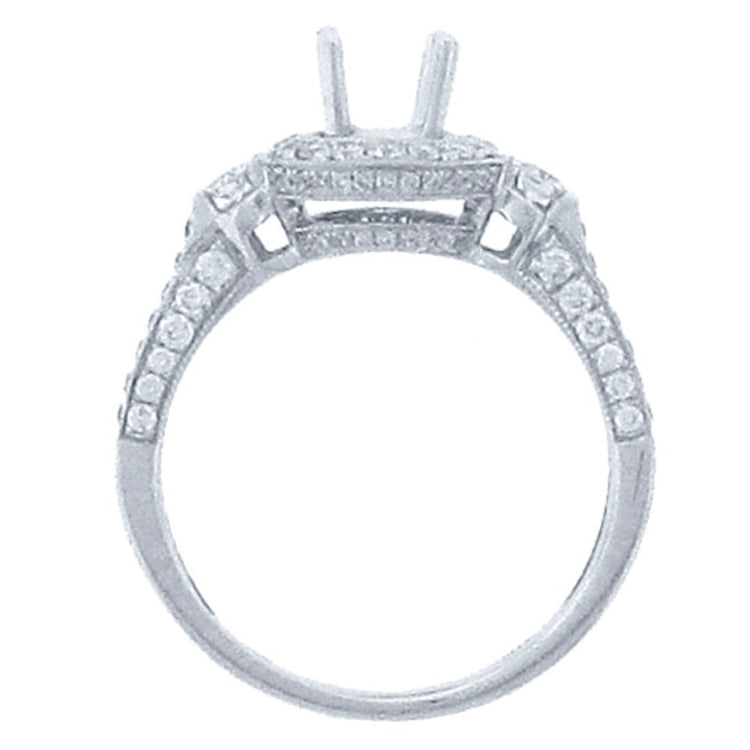 0.80ct 18k White Gold Diamond Semi-mount Ring