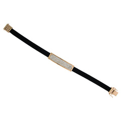 1.90ct 14k Rose Gold Diamond Calf Leather Bracelet