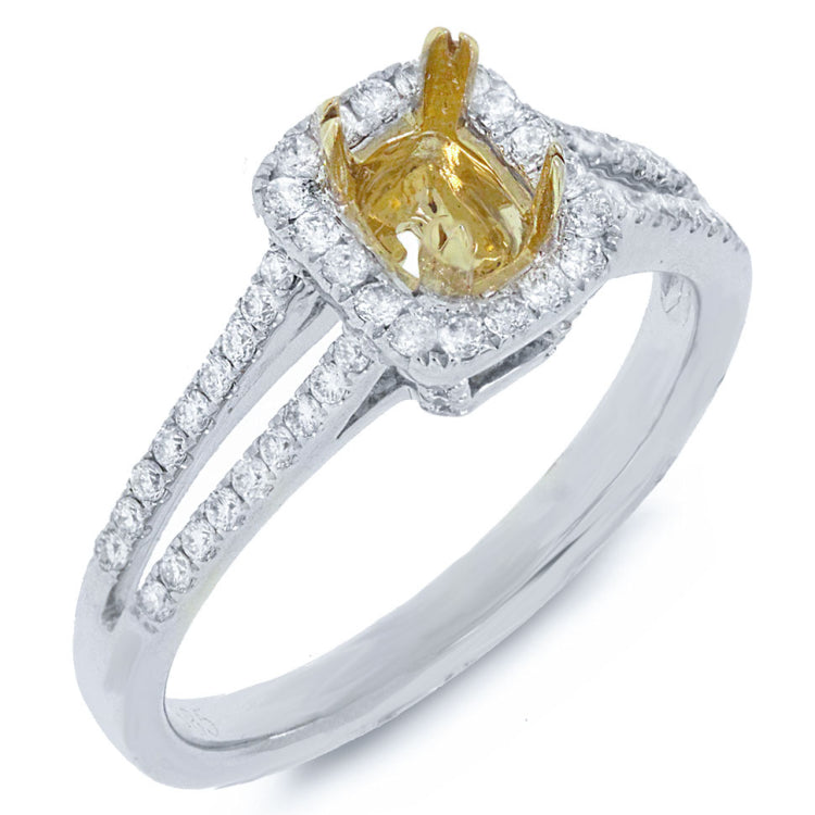 0.38ct 14k Two-tone Gold Diamond Semi-mount Ring