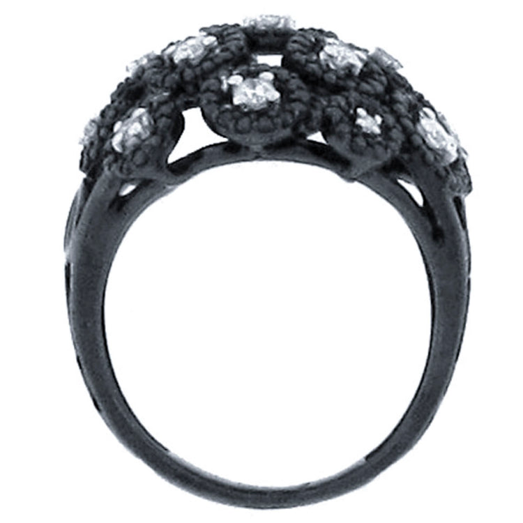 1.40ct 14k Black Rhodium Black & White Diamond Ring