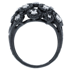 1.40ct 14k Black Rhodium Black & White Diamond Ring