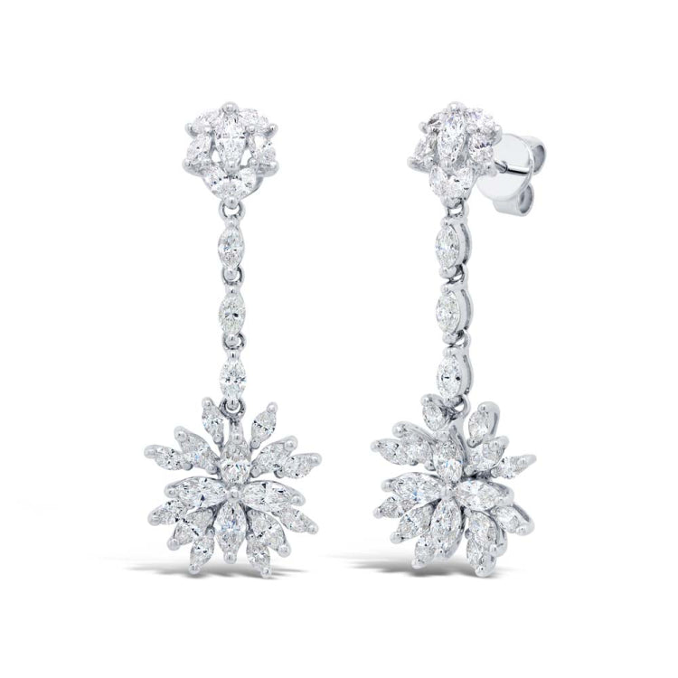 2.80ct 14k White Gold Diamond Dangle Earring