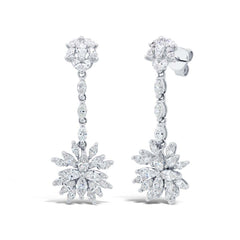 2.80ct 14k White Gold Diamond Dangle Earring
