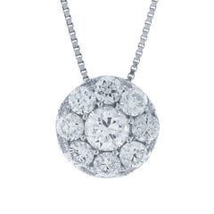 0.50ct 14k White Gold Diamond Cluster Pendant