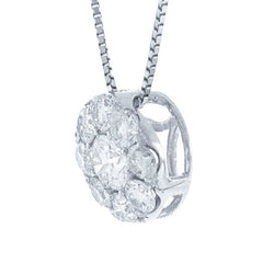 0.50ct 14k White Gold Diamond Cluster Pendant