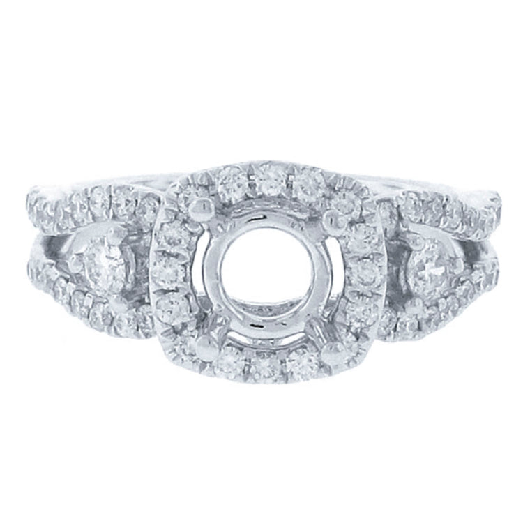 0.70ct 18k White Gold Diamond Semi-mount Ring