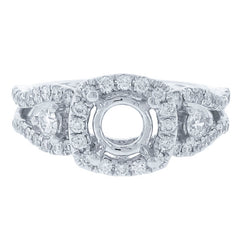 0.70ct 18k White Gold Diamond Semi-mount Ring