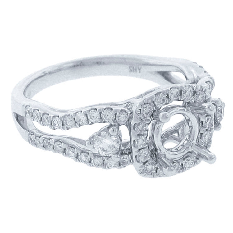 0.70ct 18k White Gold Diamond Semi-mount Ring
