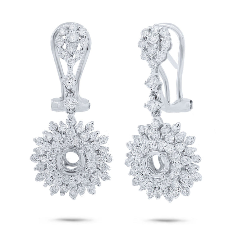 1.47ct 18k White Gold Diamond Semi-mount Earring