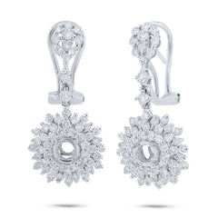 1.47ct 18k White Gold Diamond Semi-mount Earring