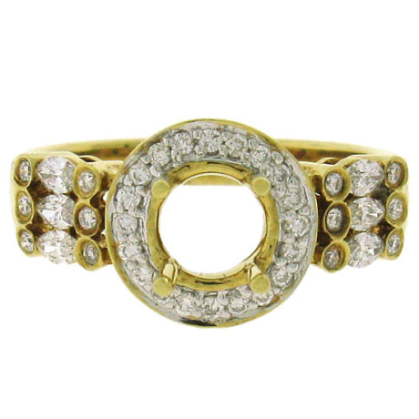 0.65ct 18k Yellow Gold Diamond Semi-mount Ring