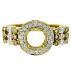 0.65ct 18k Yellow Gold Diamond Semi-mount Ring