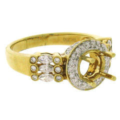0.65ct 18k Yellow Gold Diamond Semi-mount Ring