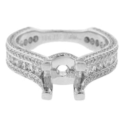 1.40ct 18k White Gold Diamond Semi-mount Ring Size 6