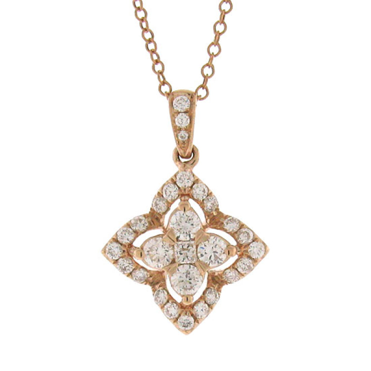0.55ct 14k Rose Gold Diamond Pendant