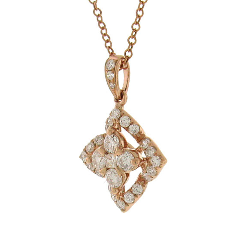 0.55ct 14k Rose Gold Diamond Pendant