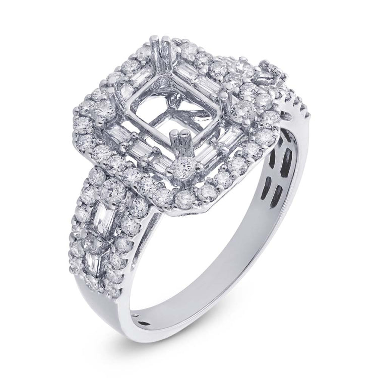 1.10ct 18k White Gold Diamond Semi-mount Ring