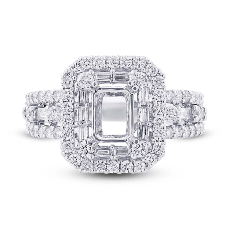 1.10ct 18k White Gold Diamond Semi-mount Ring