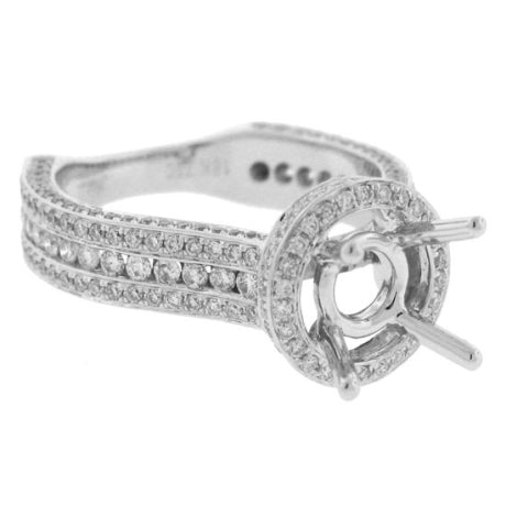 1.60ct 18k White Gold Diamond Semi-mount Ring Size 6
