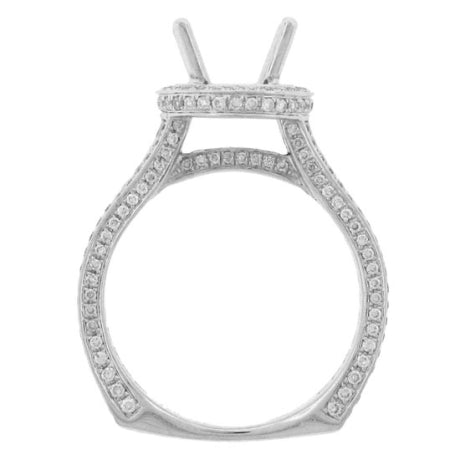 1.60ct 18k White Gold Diamond Semi-mount Ring Size 6