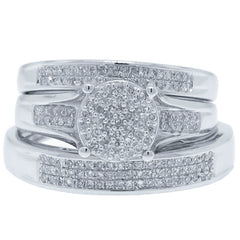 0.38ct 14k White Gold Diamond Trio Set Pave