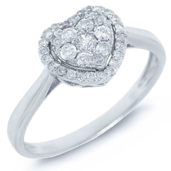 0.31ct 14k White Gold Diamond Heart Ring