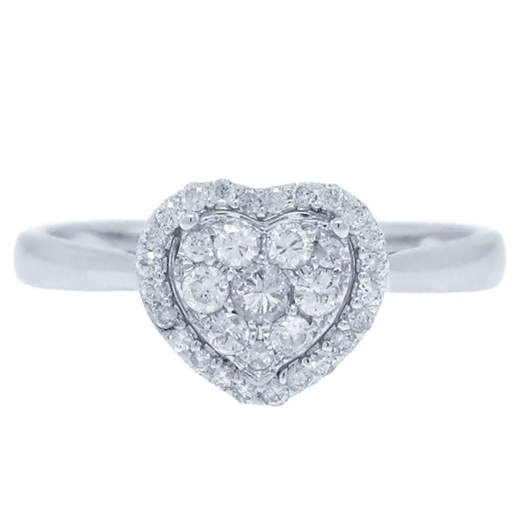 0.31ct 14k White Gold Diamond Heart Ring